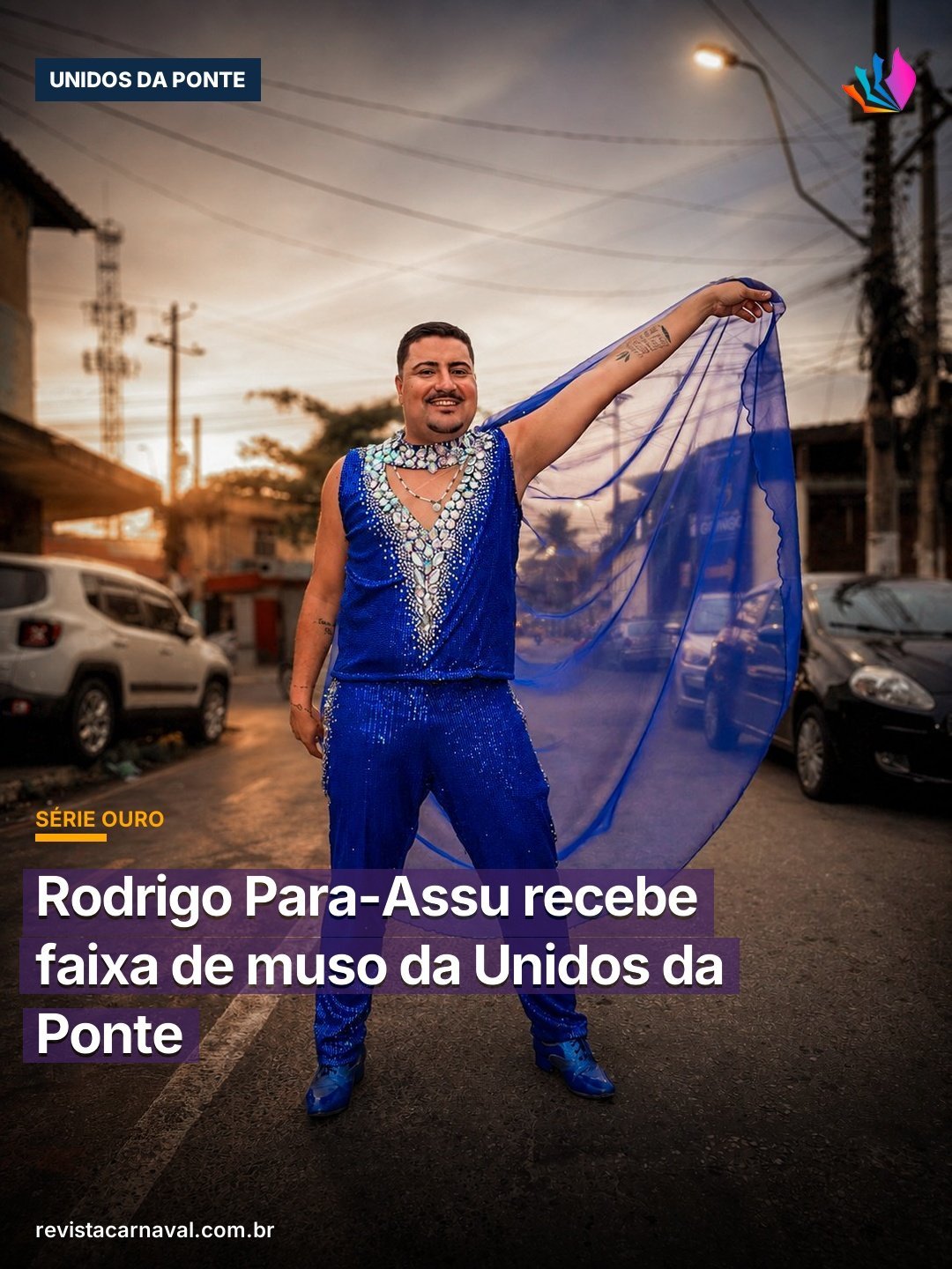 Rodrigo Para-Assu recebe faixa de muso da Unidos da Ponte  O evento Tardezinha da Ponte foi palco da apresentação oficia
