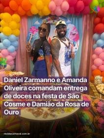 Na quadra da Rosa de Ouro, a bateria ganhou coração e levou alegria para as crianças na Festa de Cosme e Damião.  Daniel
