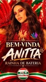 🚨 INFO URGENTE!  👑 ANITTA É A NOVA RAINHA DE BATERIA DA GRANDE RIO!  A Poderosa está oficialmente no comando da bateria 
