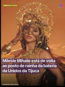 Mileide Mihaile voltou atrás e confirma sua permanência como rainha da bateria da Unidos da Tijuca para o Carnaval 2027.